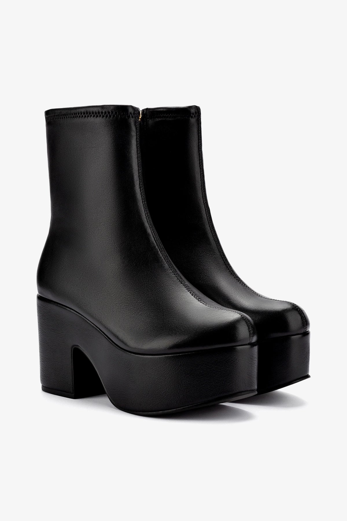 Miso Platform Boot In Black Stretch Leather