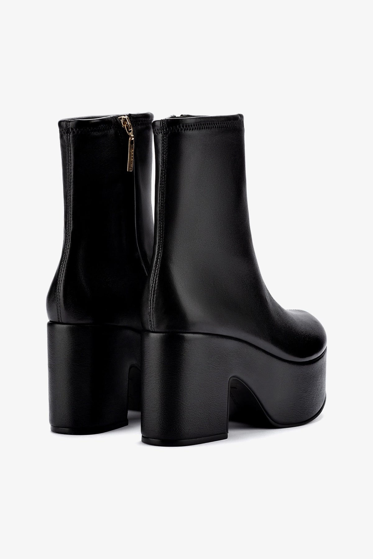 Miso Platform Boot In Black Stretch Leather