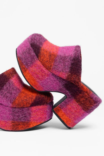 Miso Platform Clog Plum Printed Felt