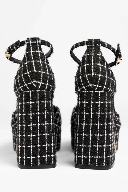 Ari Platform Pump Black Tweed