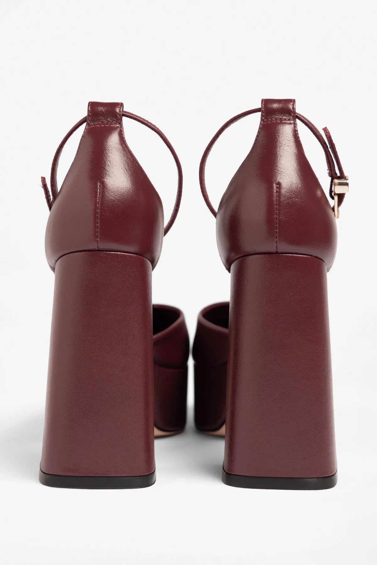 Ari Platform Pump Burgundy Leather
