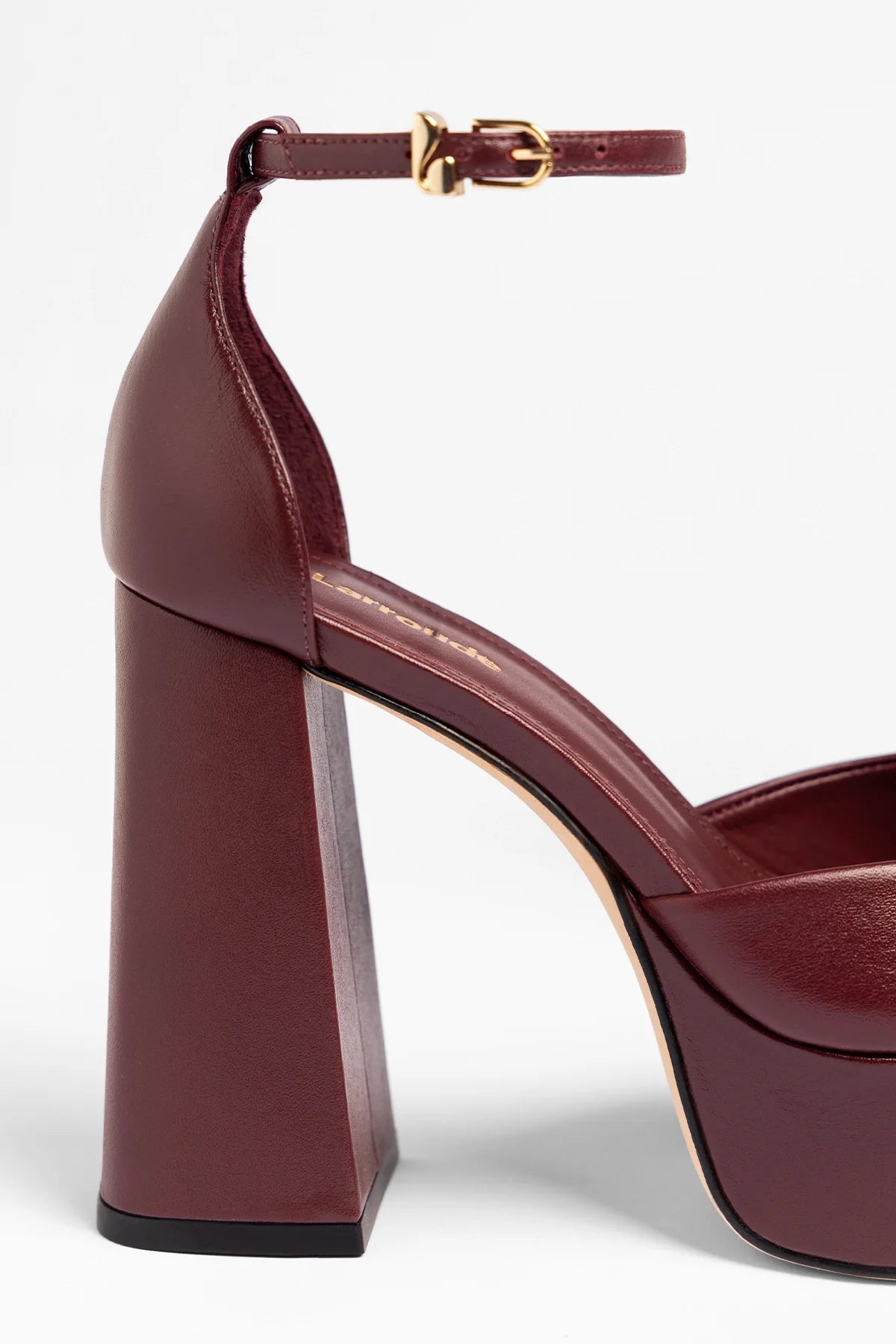 Ari Platform Pump Burgundy Leather