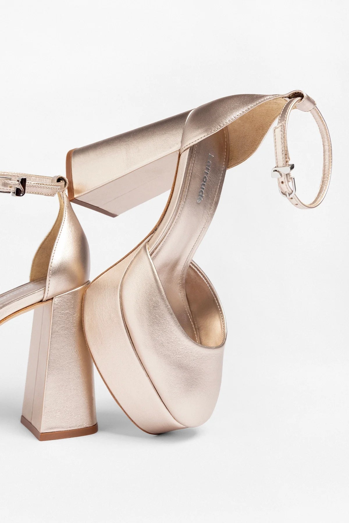 Ari Platform Pump Champagne Leather