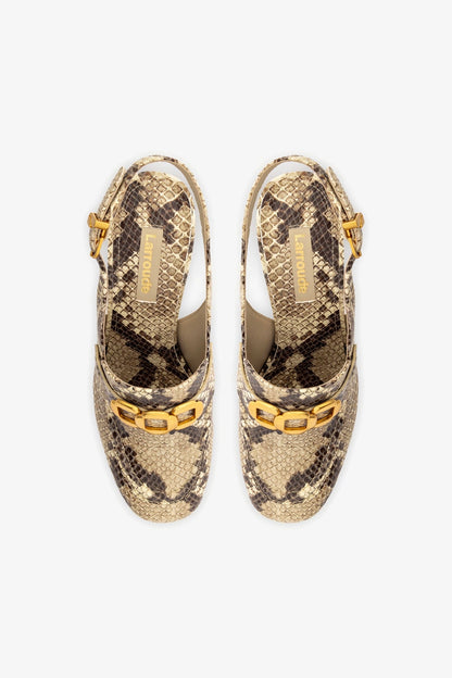 Harrington Loafer Hi In Neutral Snake Stamped Leather