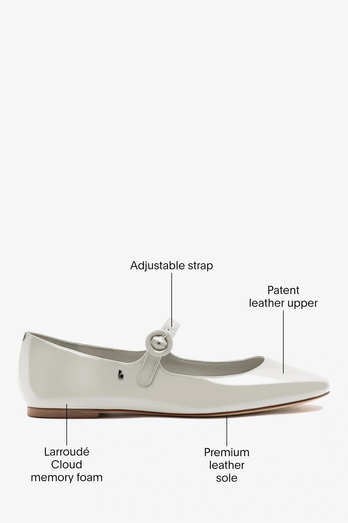 Blair Ballet Flat Moon Gray Patent Leather