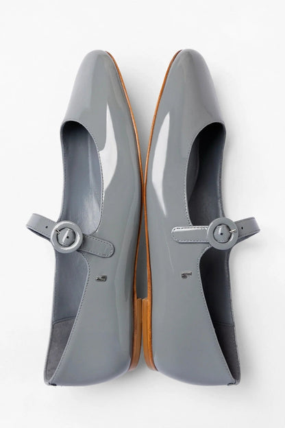 Blair Ballet Flat Titanium Patent Leather