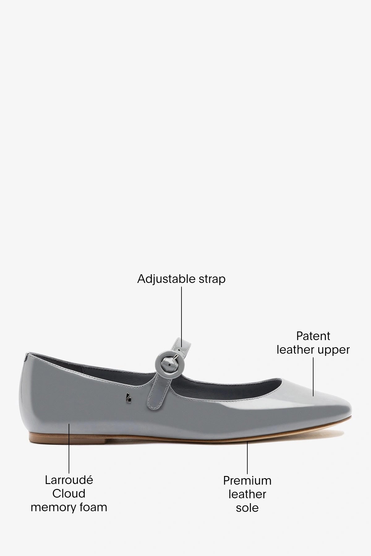 Blair Ballet Flat Titanium Patent Leather