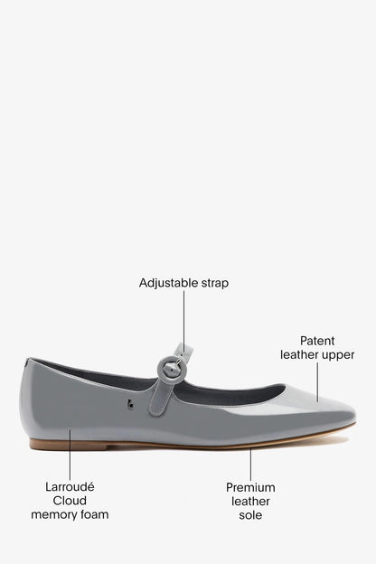 Blair Ballet Flat Titanium Patent Leather