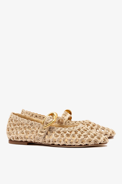 Verona Macrame In Beige Embroidered Raffia