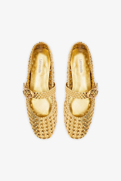 Verona New Macrame In Gold Metallic Leather