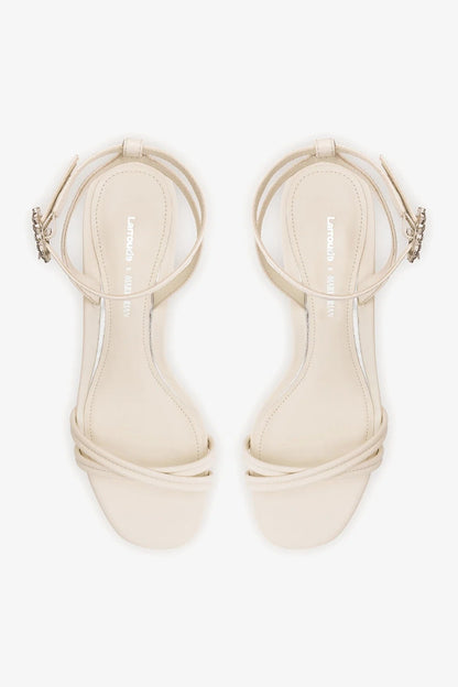 Larroudé x Markarian: Mini Annie Sandal Ivory Leather