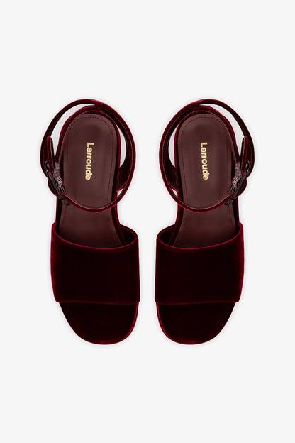 Charli Flatform Sandal In Wine Velvet