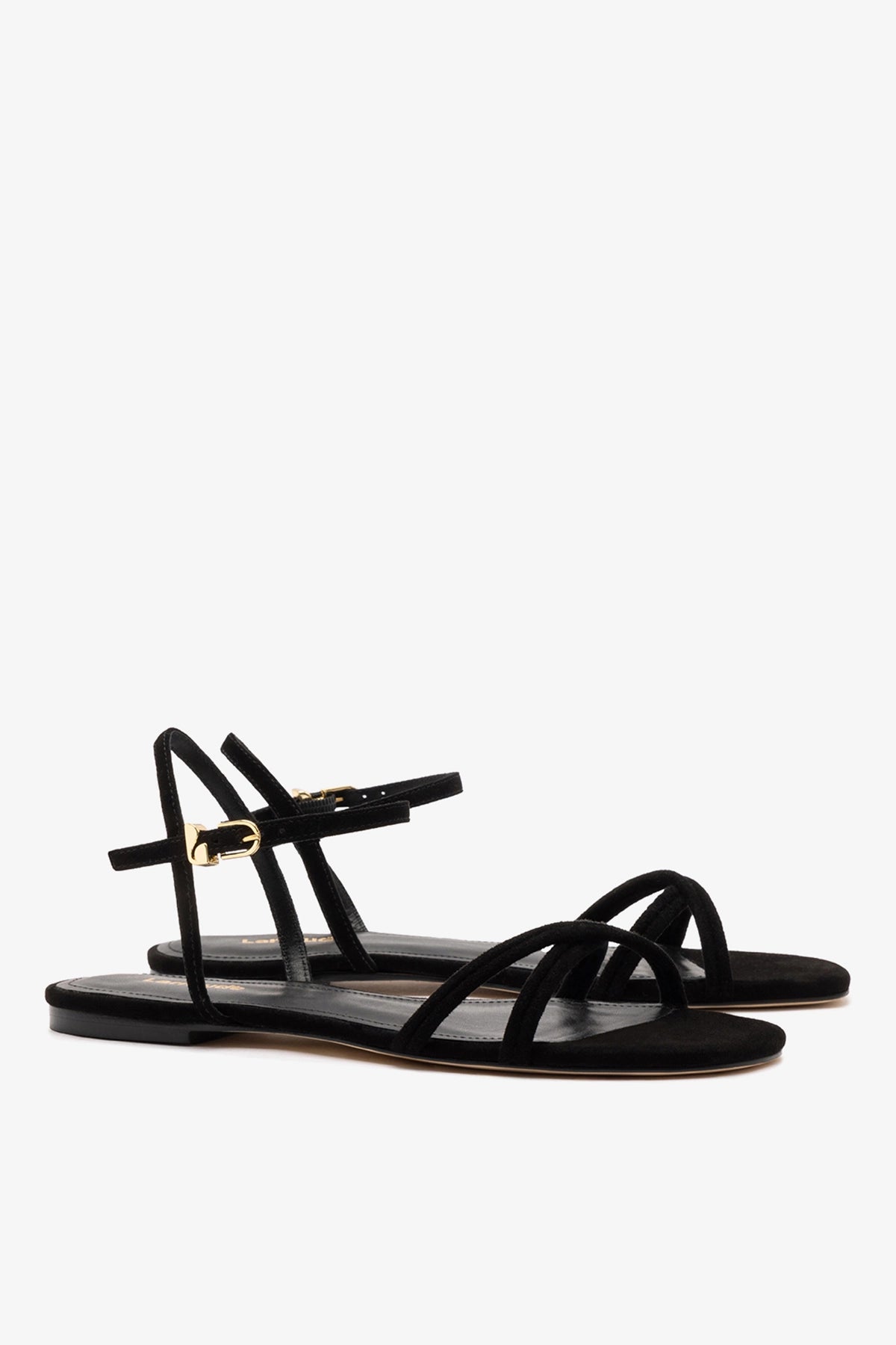Annie Sandal Ankle Tie In Black Leather