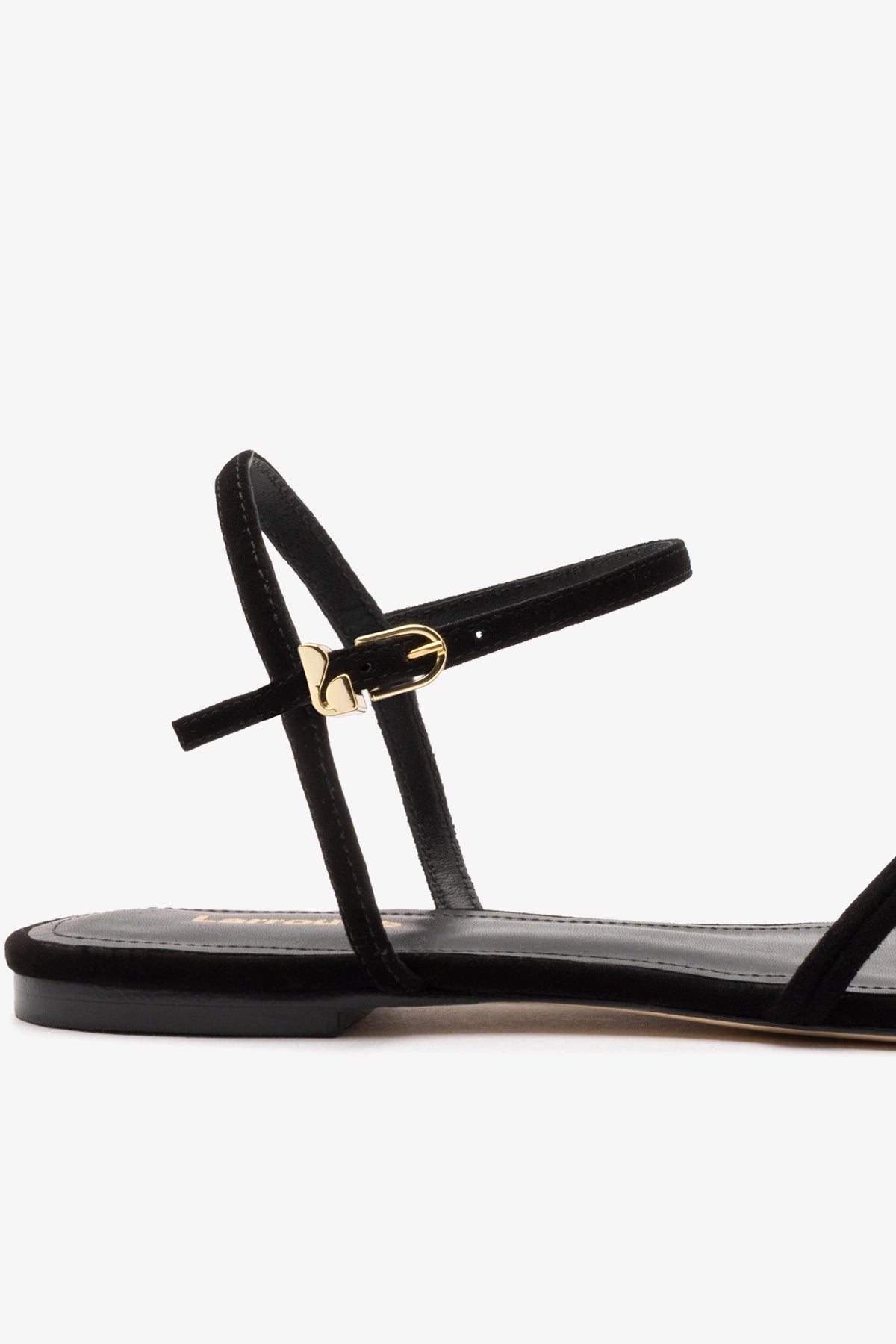 Annie Sandal Ankle Tie In Black Leather