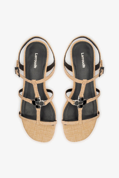 Hana Flat Sandal Beige Raffia