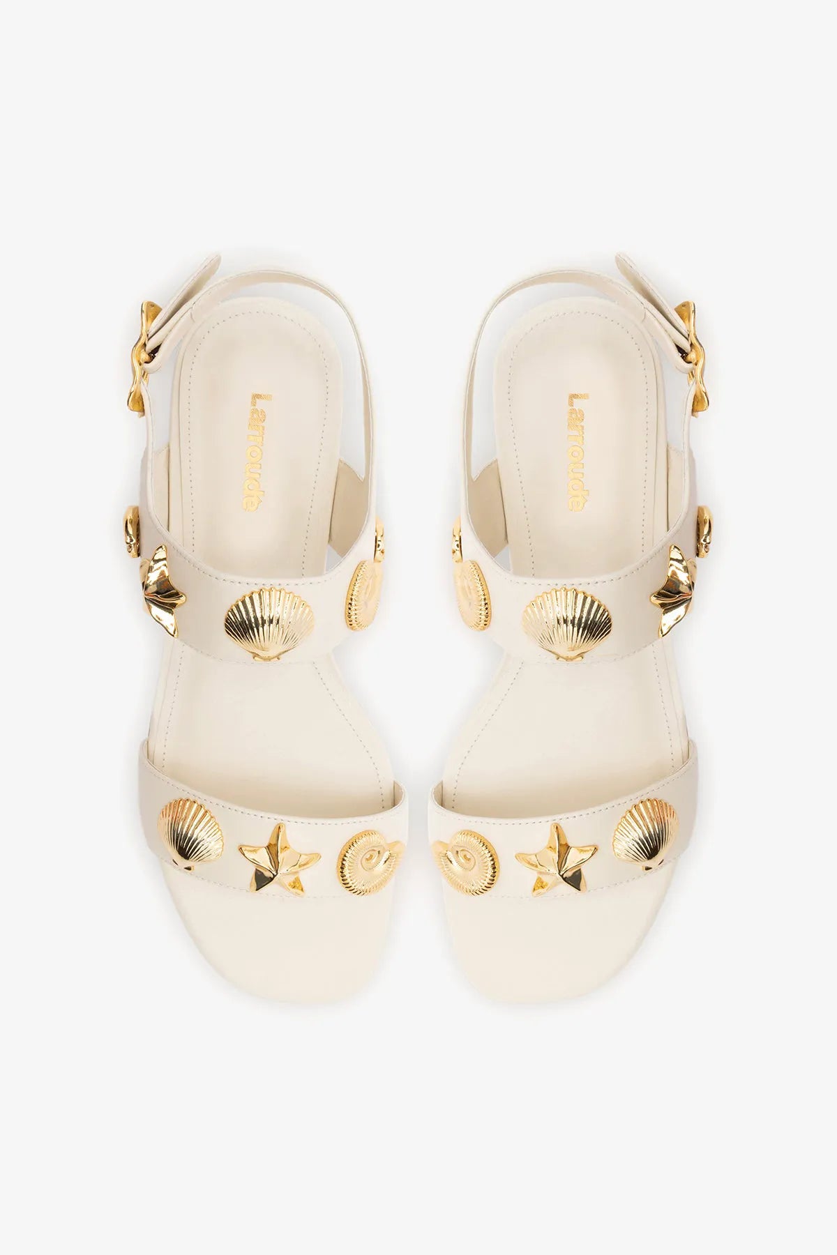 Madison Flat Sandal Ivory Leather