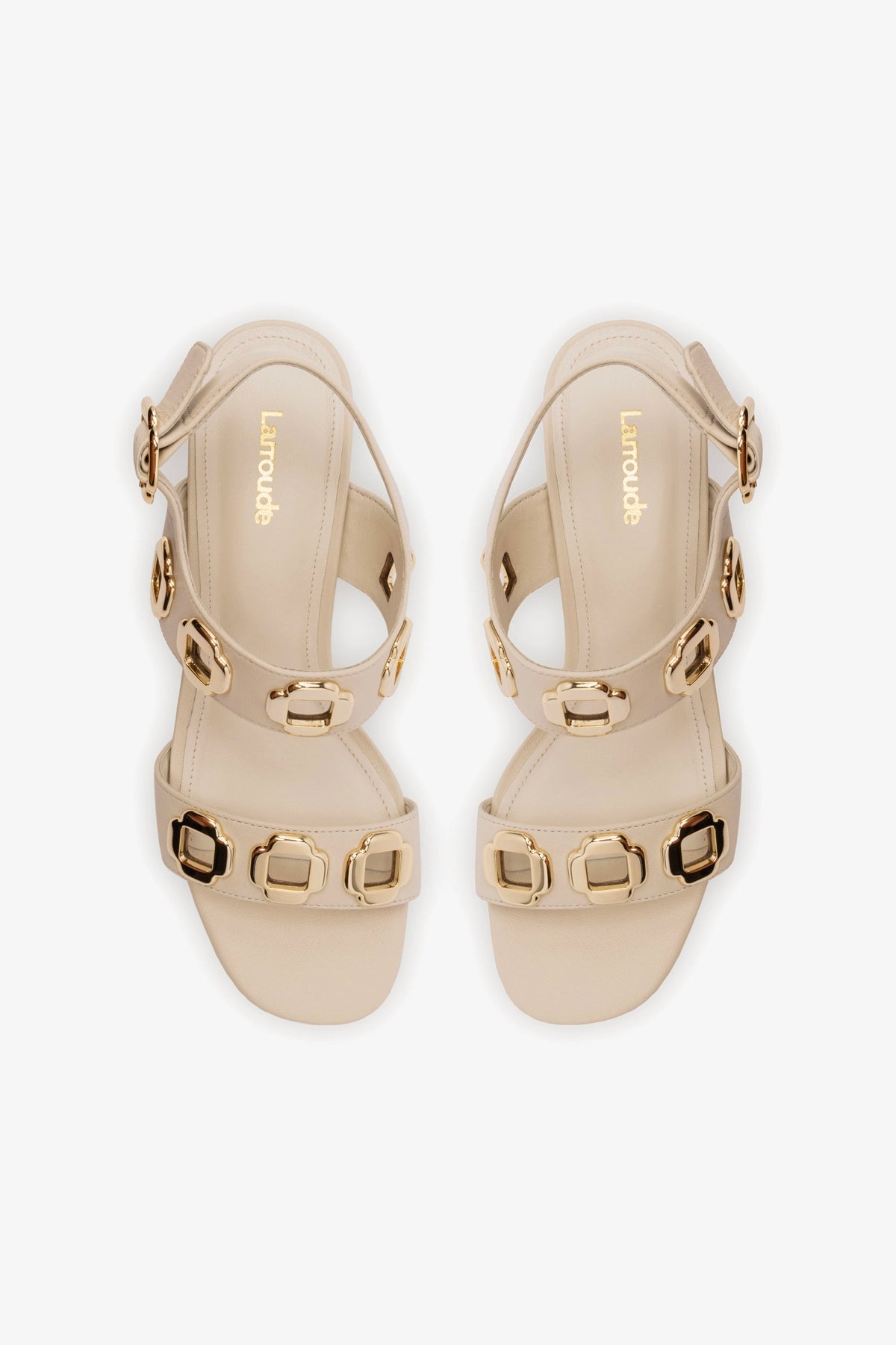 Milan Flat Sandal In Ivory Leather
