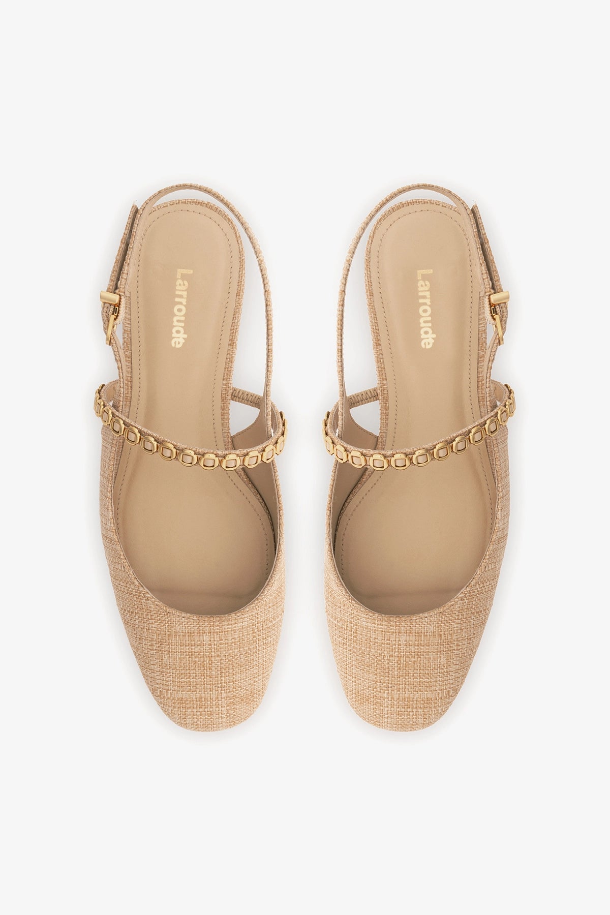 Georgina Milanina Ballet Flat In Beige Raffia