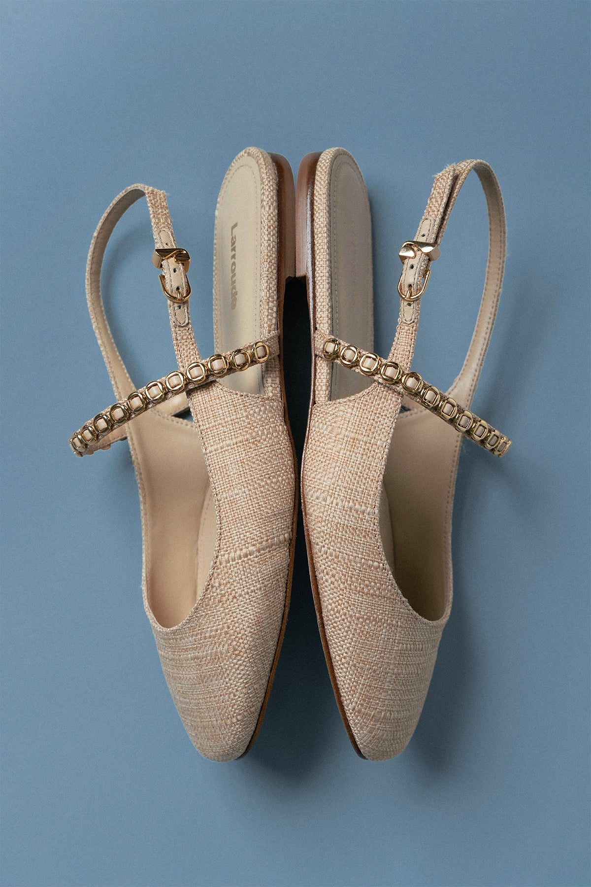 Georgina Milanina Ballet Flat In Beige Raffia