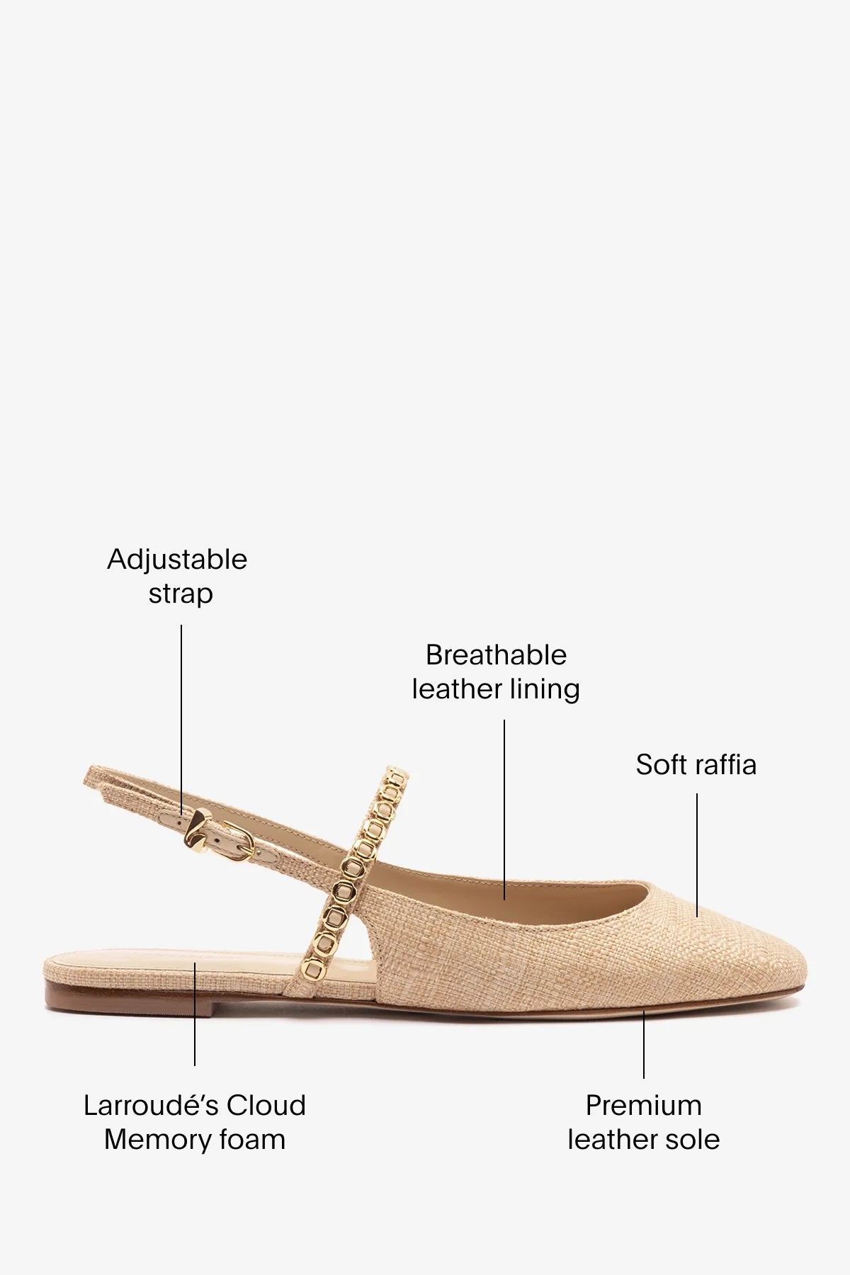 Georgina Milanina Ballet Flat In Beige Raffia