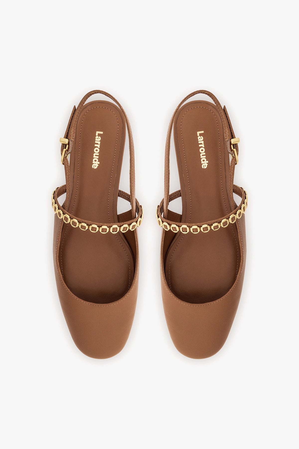 Georgina Milanina Ballet Flat In Caramel Leather