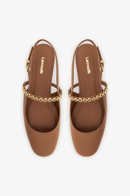 Georgina Milanina Ballet Flat In Caramel Leather