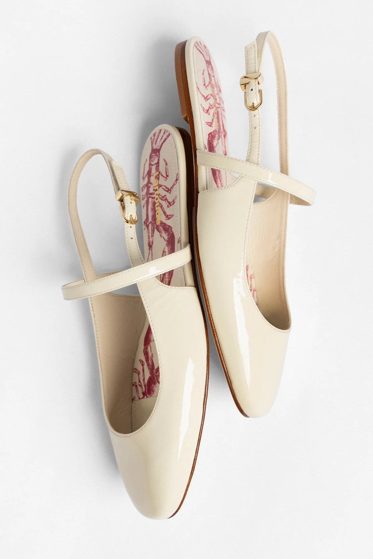 Georgina Ballet Flat Ivory Patent Leather