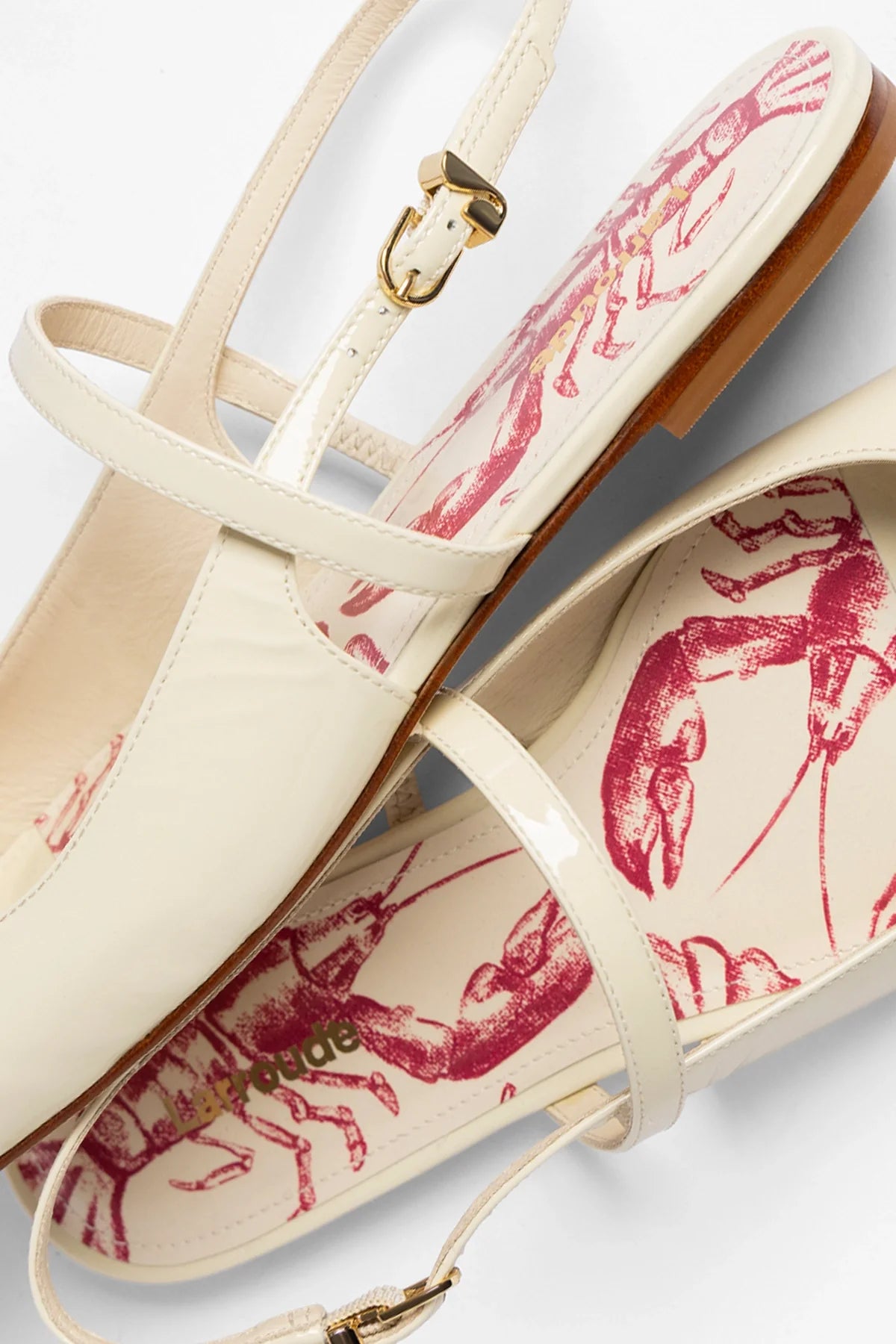 Georgina Ballet Flat Ivory Patent Leather