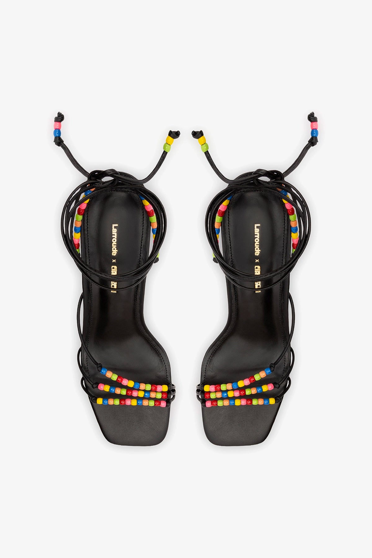 Larroudé x Ciao Lucia: Eloisa Sandal Black Leather