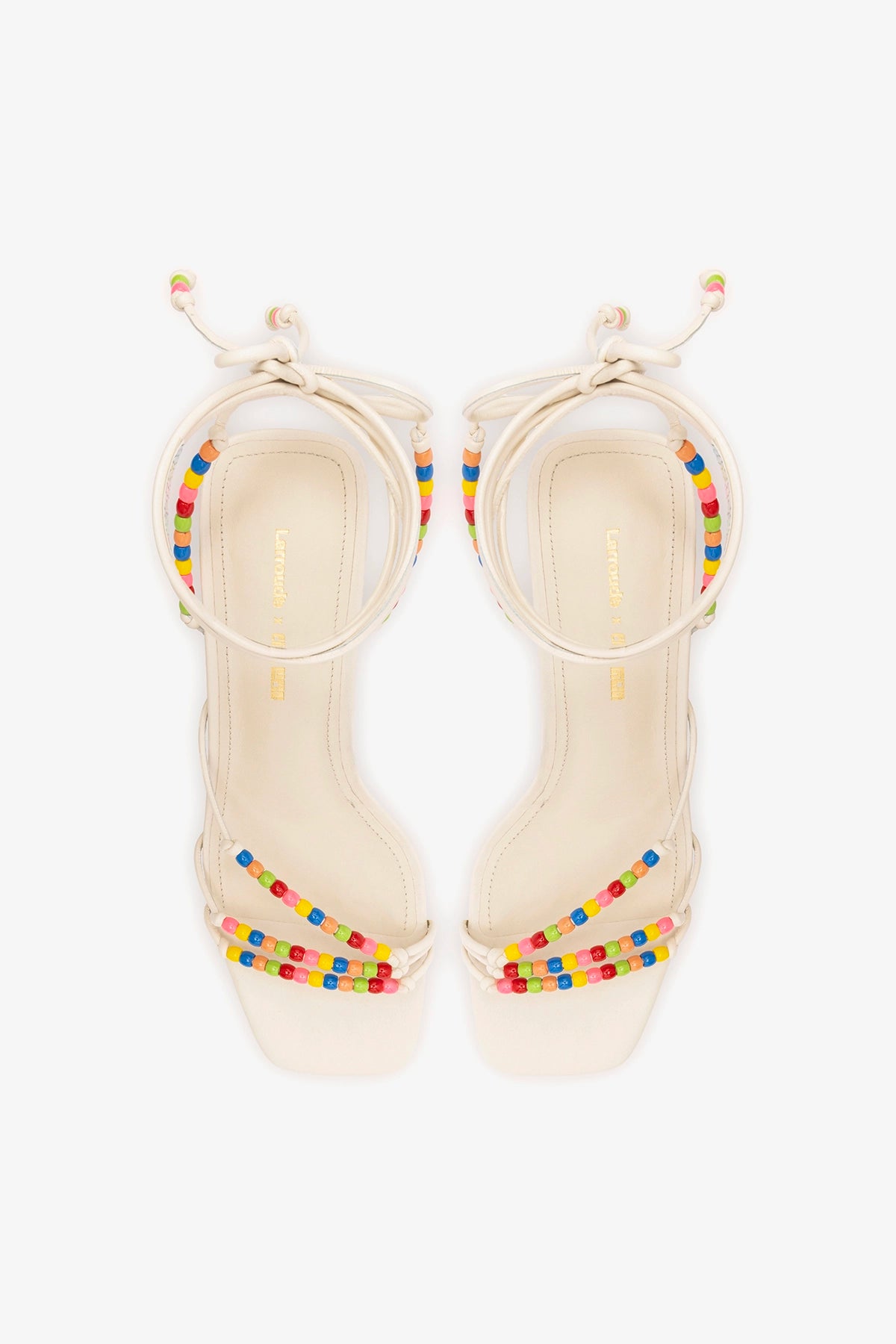 Larroudé x Ciao Lucia: Eloisa Sandal Ivory Leather