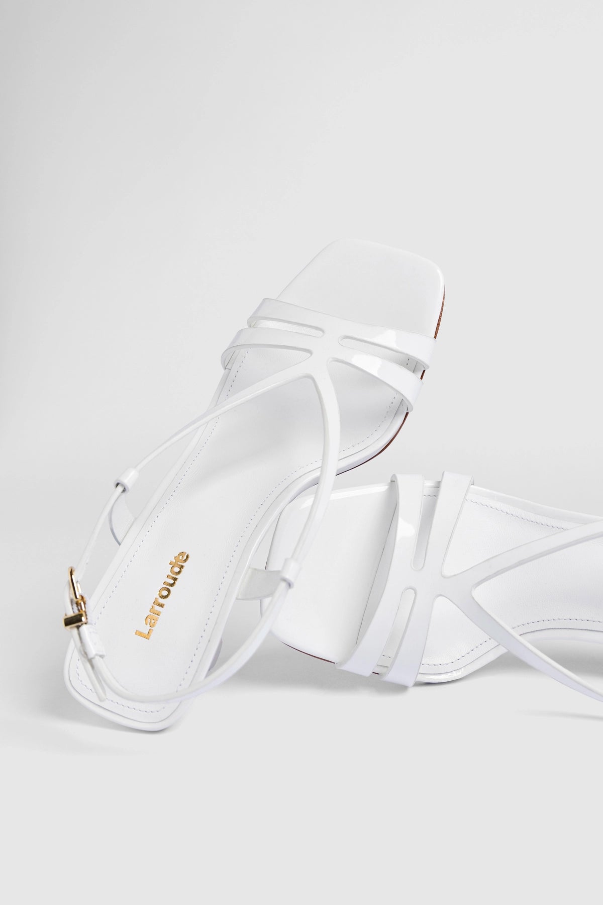 Daphne Sandal White Patent Leather