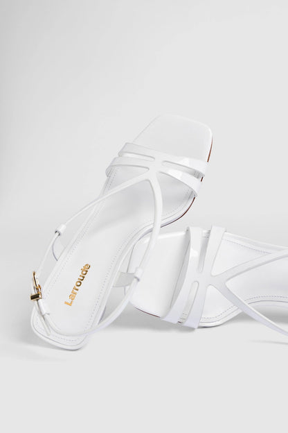 Daphne Sandal White Patent Leather