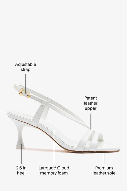 Daphne Sandal White Patent Leather