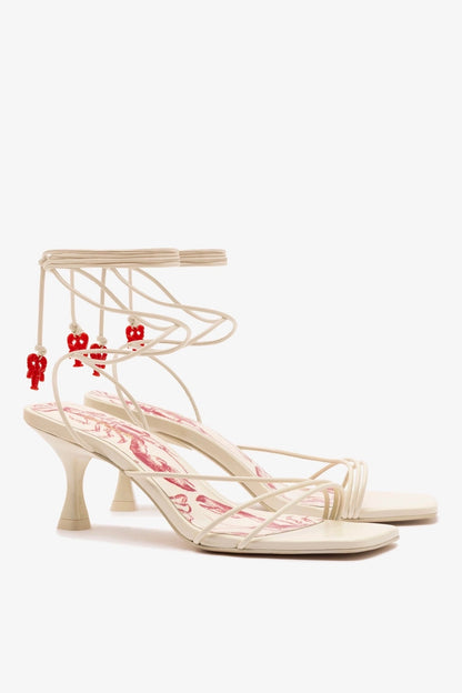 Nadia Sandal In Ivory Leather