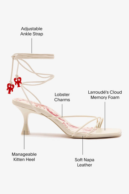 Nadia Sandal In Ivory Leather