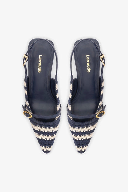 Ines Crochet Pump Striped Navy