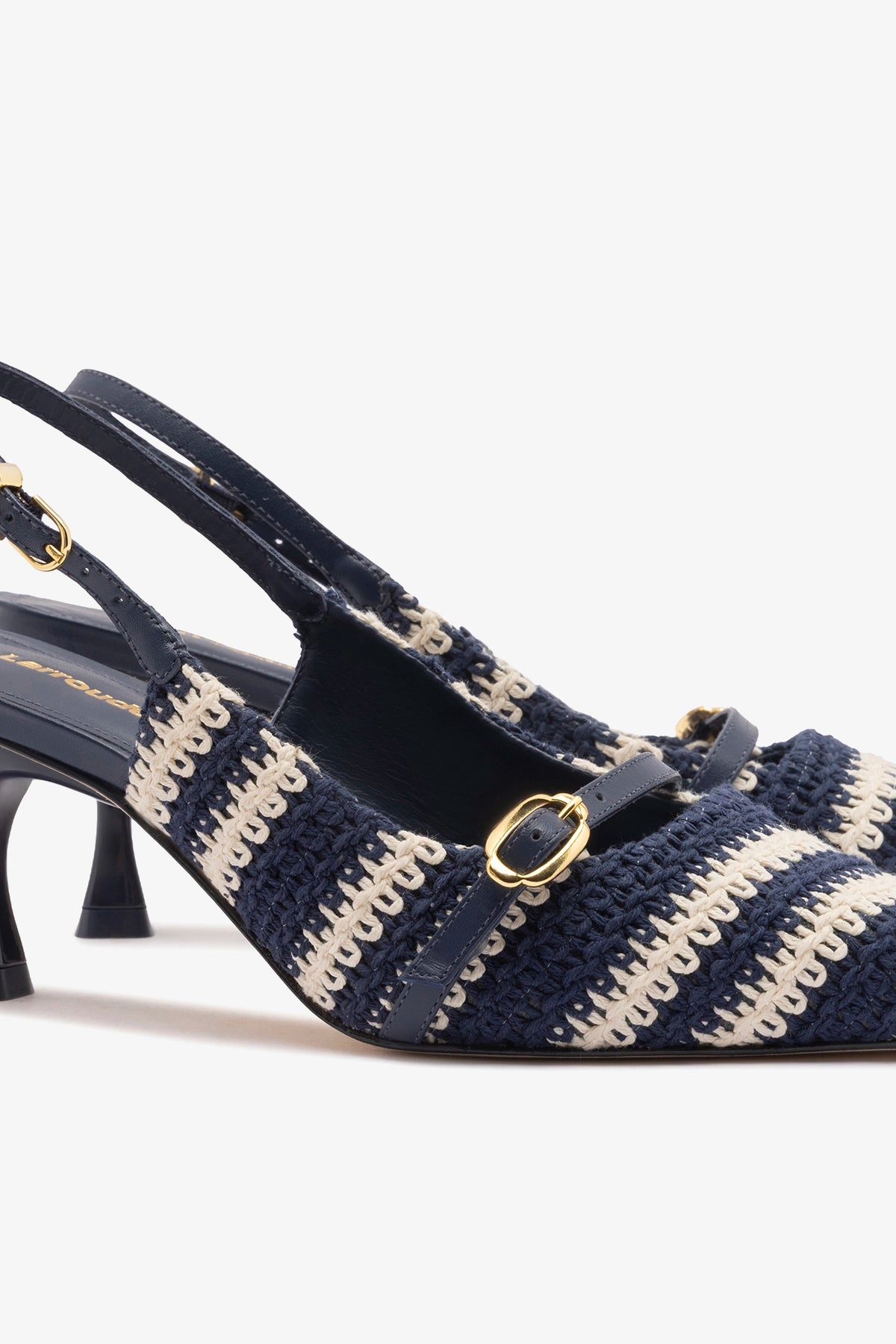 Ines Crochet Pump Striped Navy