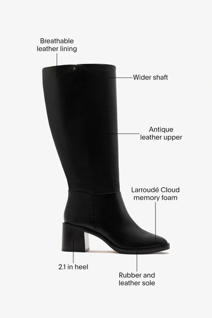 Ricky Wide Boot Black Leather