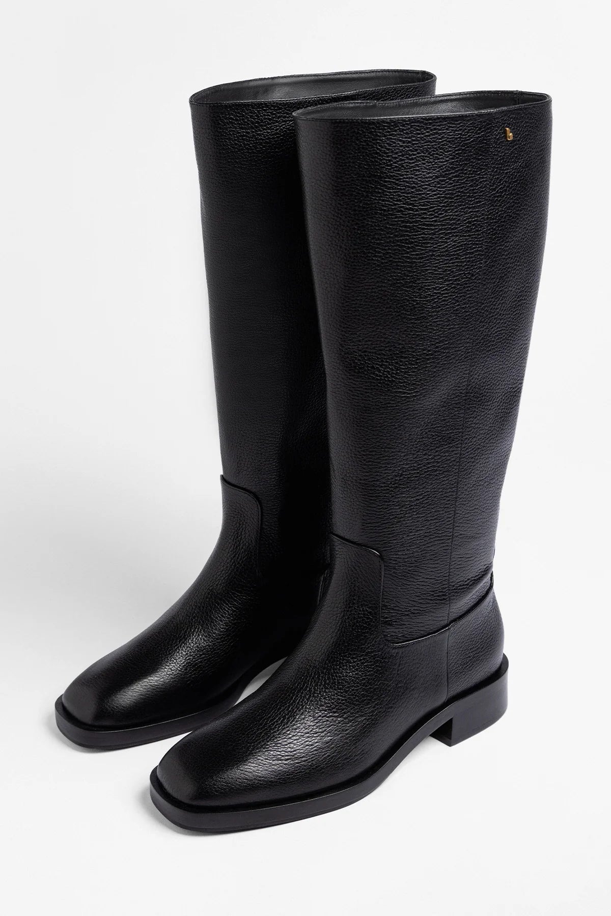 Anne Wide Boot Black Leather
