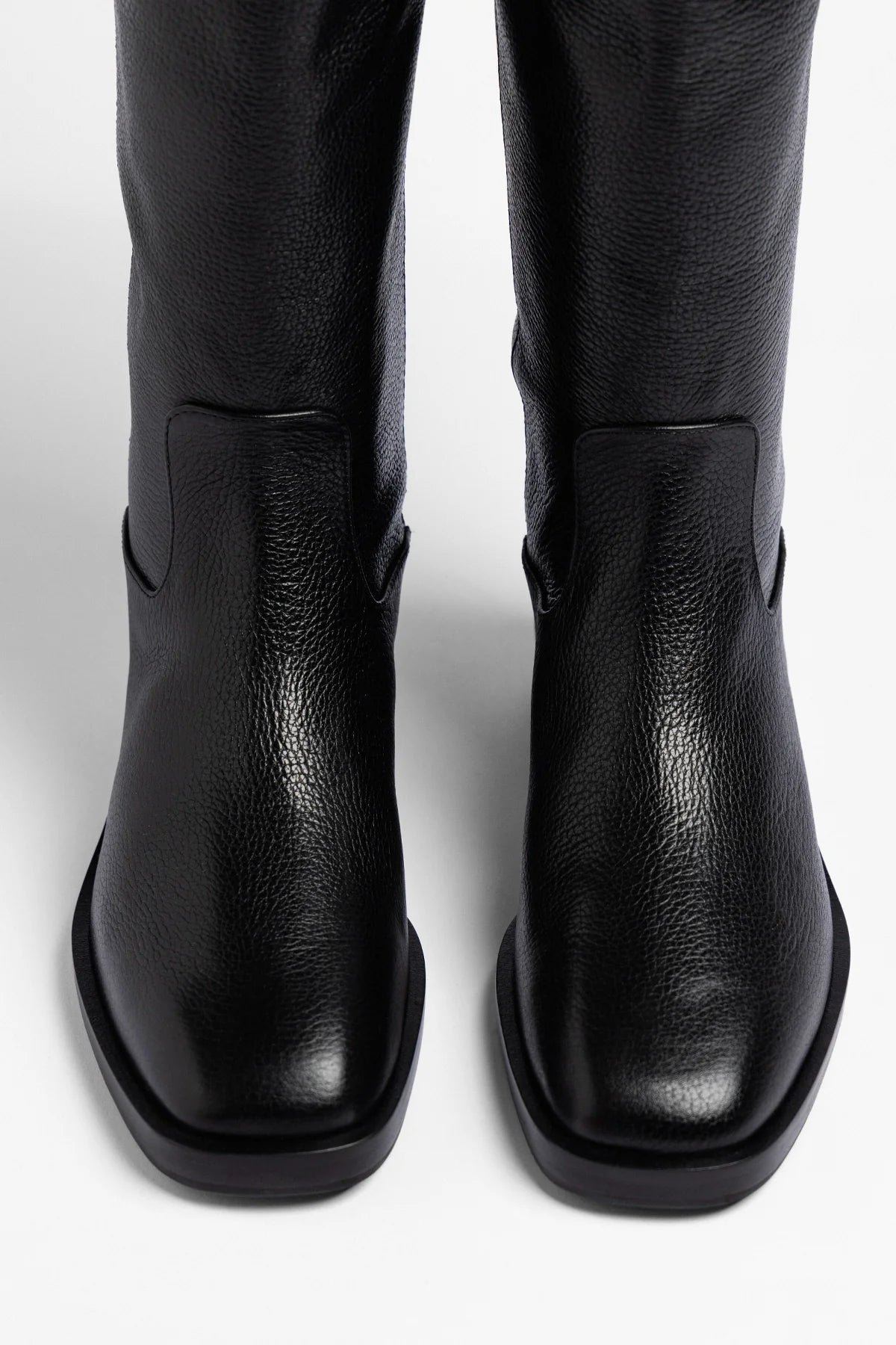Anne Wide Boot Black Leather