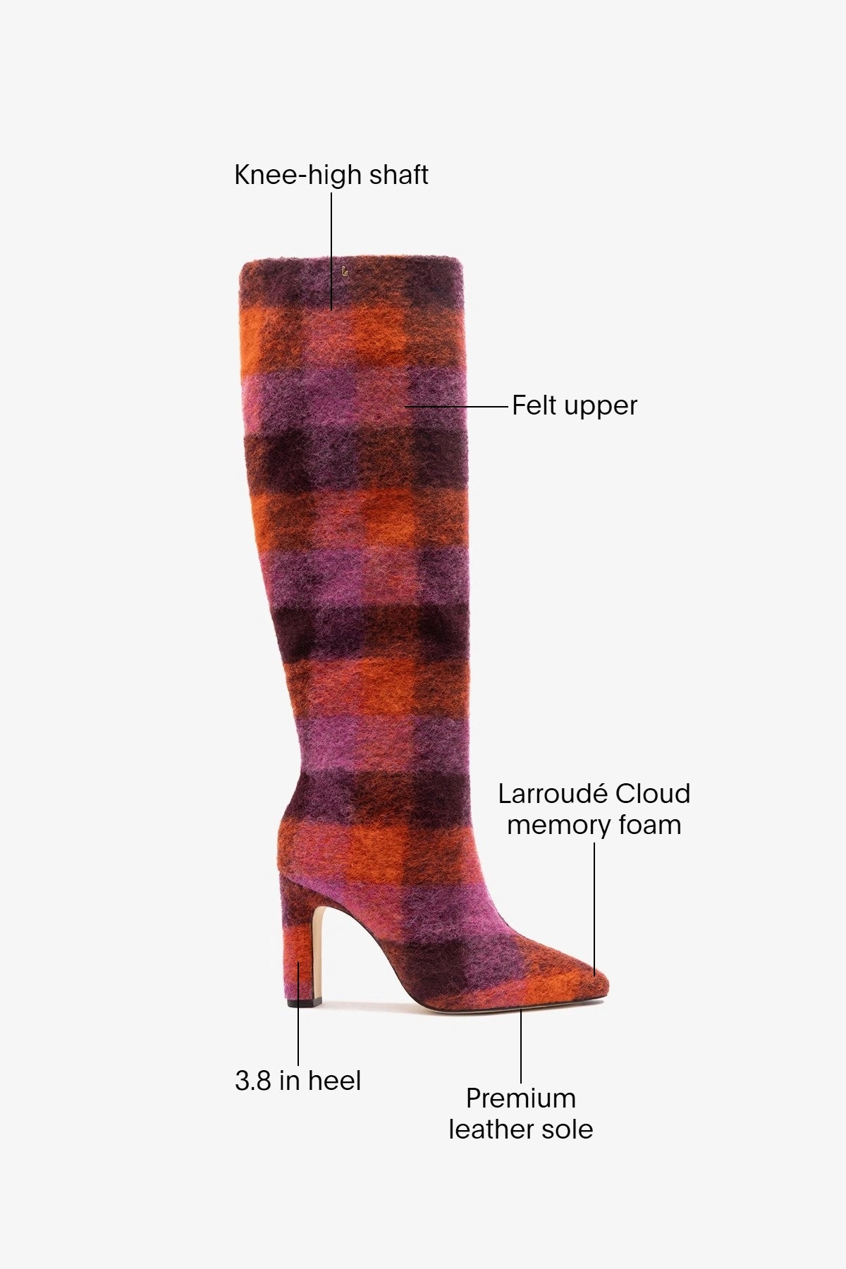 Cindy Hi Boot Plum Printed Felt