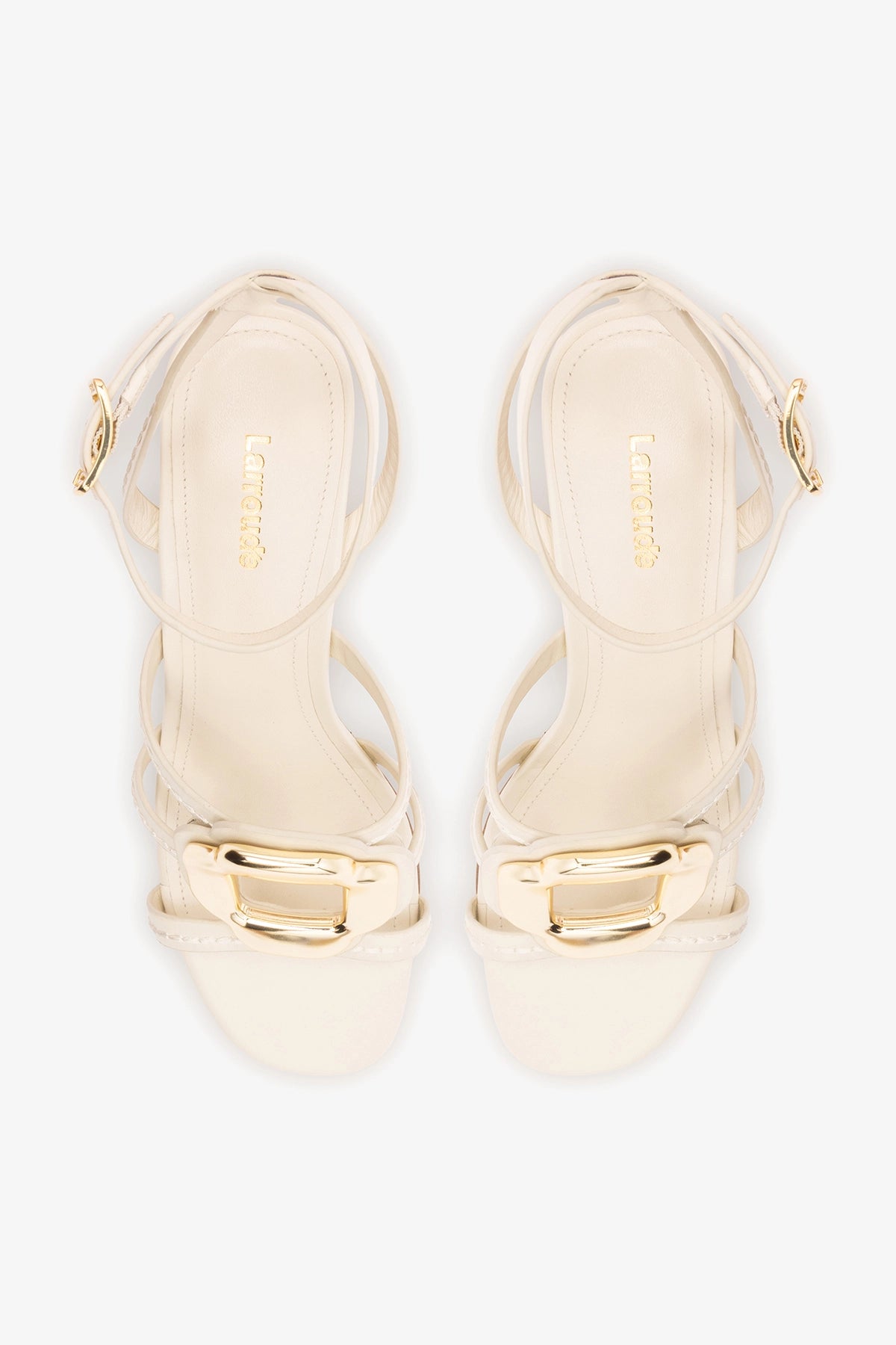 Margherita Block Sandal Ivory Leather