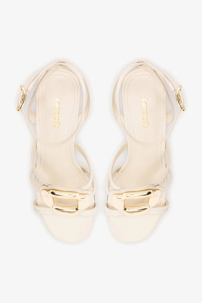 Margherita Block Sandal Ivory Leather