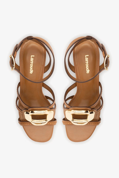 Margherita Block Sandal Caramel Leather