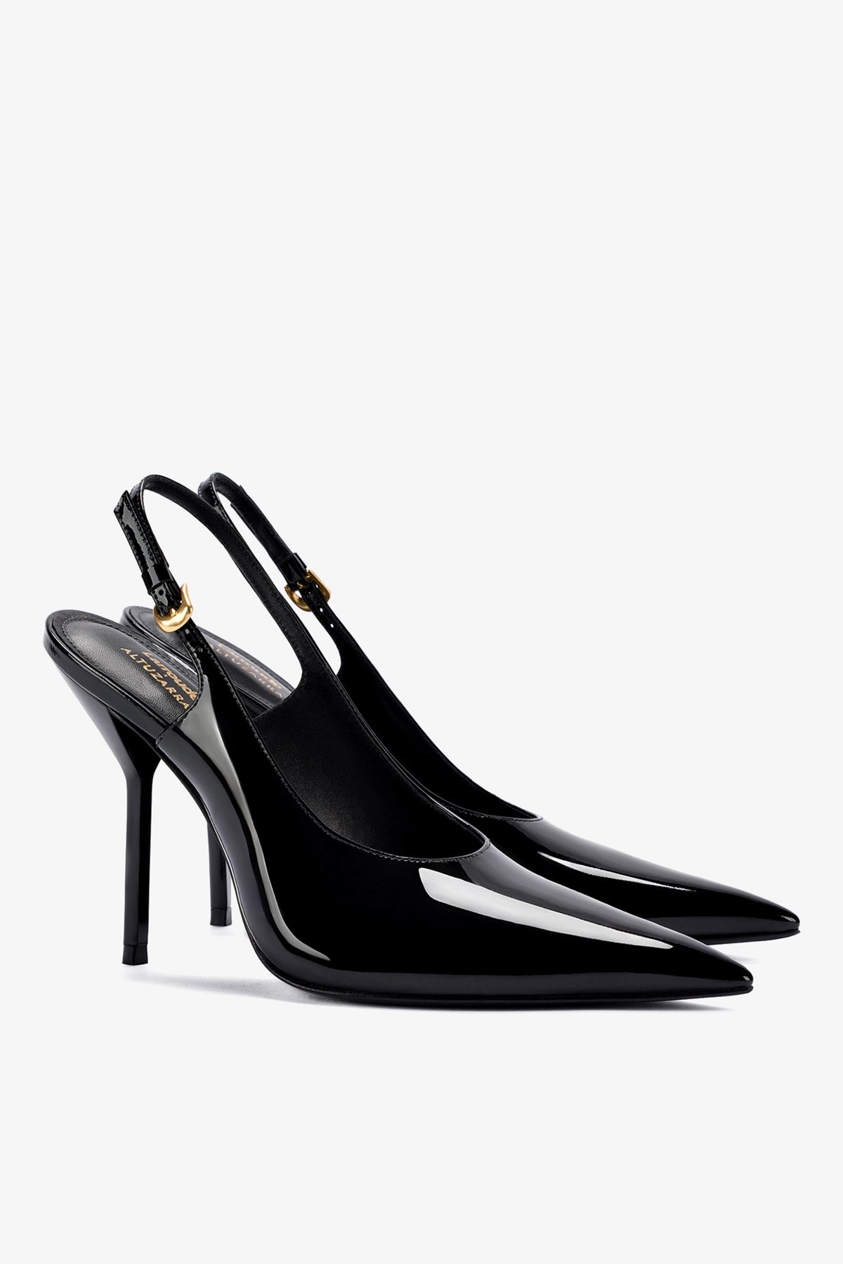 Larroudé x Altuzarra Pump In Black Patent Leather