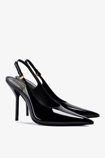 Larroudé x Altuzarra Pump In Black Patent Leather