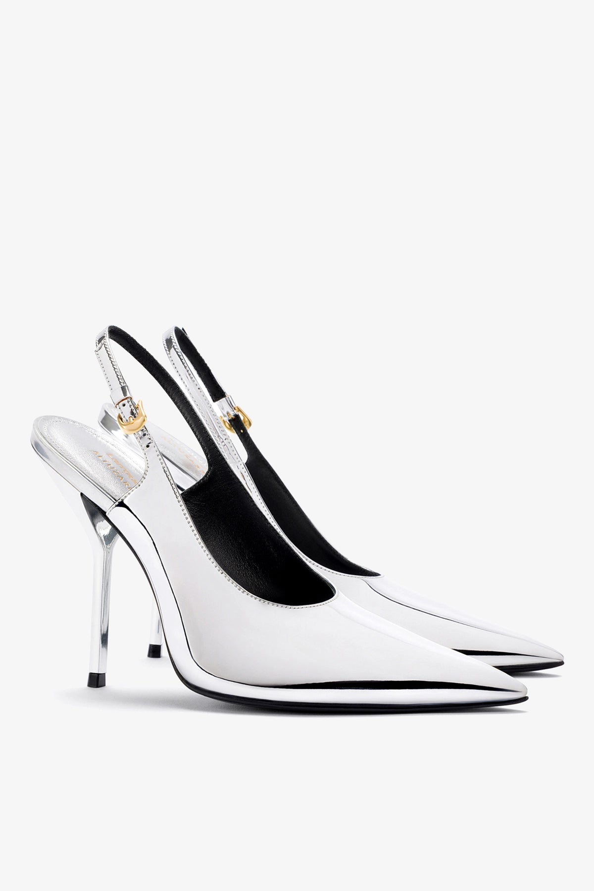 Larroudé x Altuzarra Pump In Silver Specchio