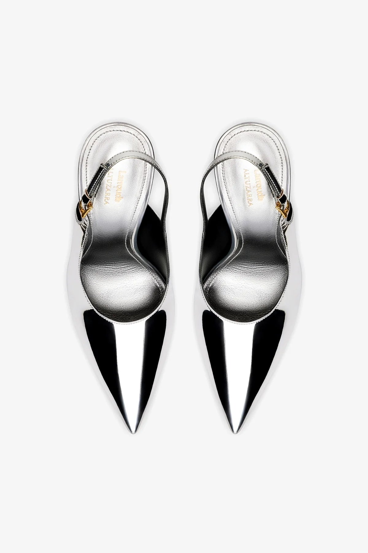 Larroudé x Altuzarra Pump In Silver Specchio