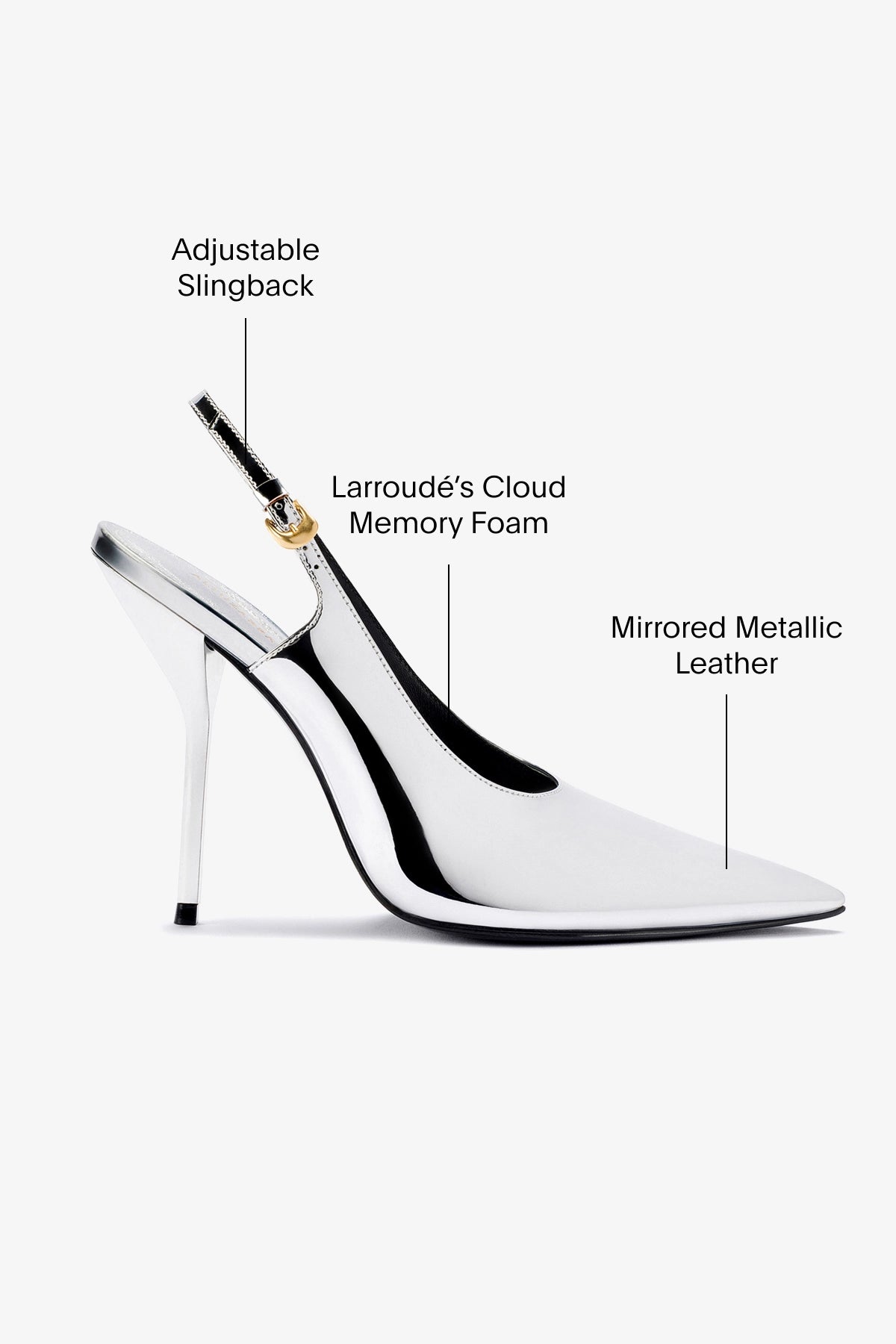 Larroudé x Altuzarra Pump In Silver Specchio