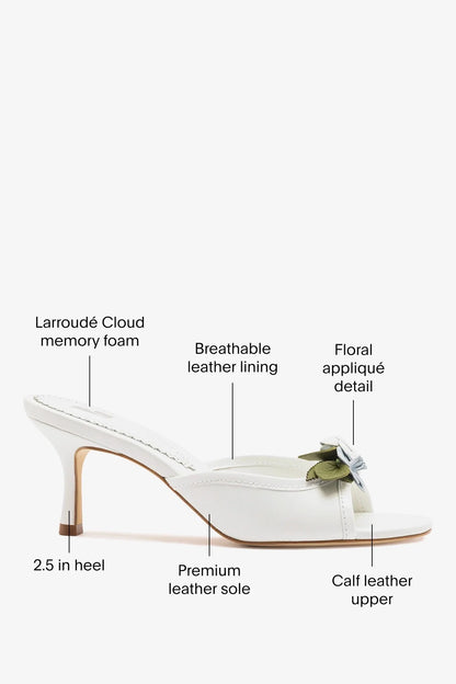 Juliette Mule White Leather